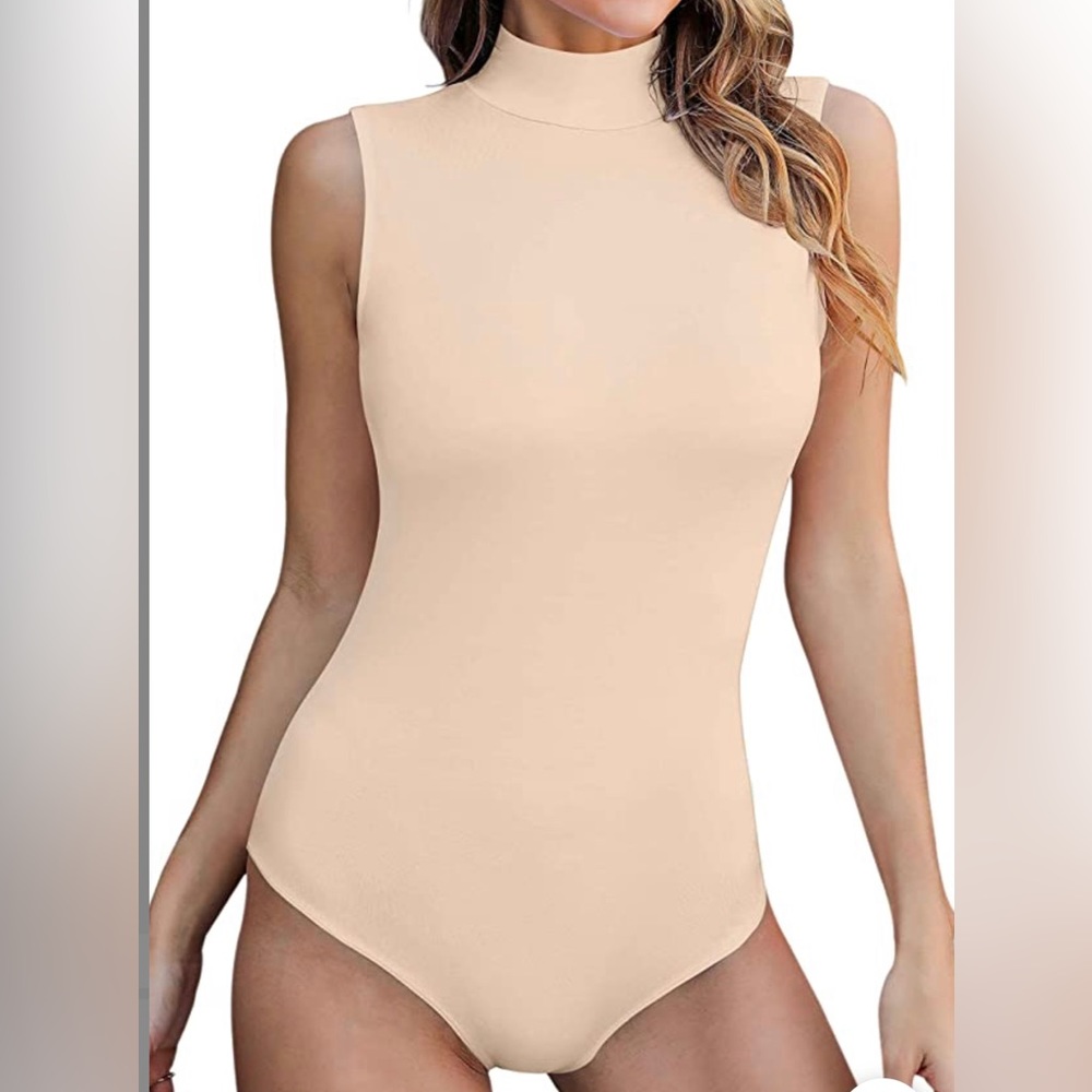 Sheiugu women’s bodysuit; color-nude; size-small
